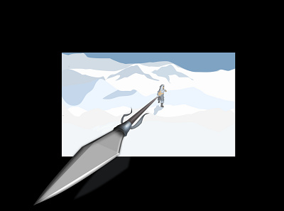 the eskimo with his spear design eskimo greenland spear vector