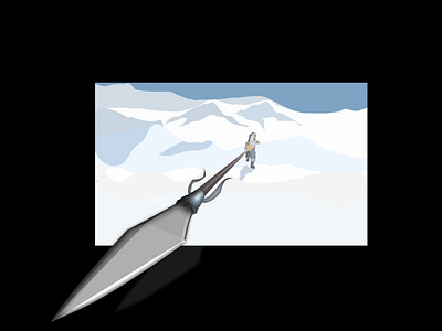 the eskimo with his spear design eskimo greenland spear vector