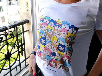 The crowd boobs colorful illustration product t shirt