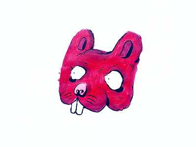 Rabbit mask acrylic dessin illustration rabbit