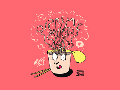 Instant love drawing fun illustration instant noodles love noodles remix supremeninja