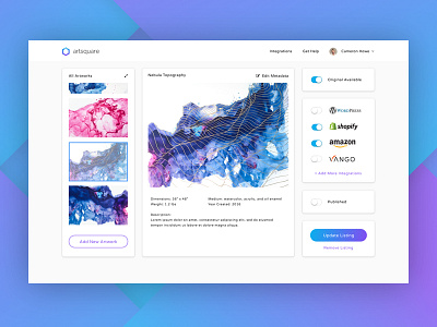 ArtSquare Dashboard dashboard ui