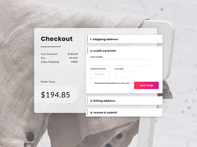 Credit Card Checkout - #002 002 checkout credit card dailyui form