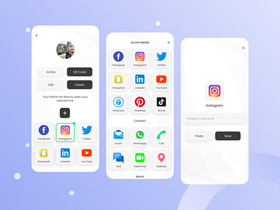 Social App - Your Digital Business Card app design ios app mobile app social social app social media app social media app design social media app design concept ui ux