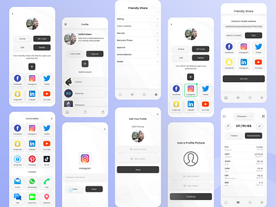 Social App - Your Digital Business Card app design app ui design ios app mobile app social app social app design social media app social media design social share app ui ux