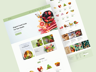 Organic Fruits Website clean juice website design e commerce landing page fruits grocery and organic food grocery store landing page organic food farm landing page organic food shop website organic fruits website ui ux website