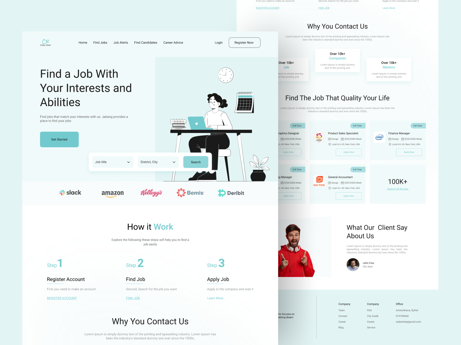 Job Finder Landing Page by Saiful on Dribbble