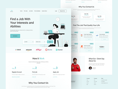 Job Finder Landing Page design freelance job finder website hiring platform job finder landing page job finder website concept job portal landing page job portal website job portal website landing page job search website job website header landing page home responsive landing page ui ux