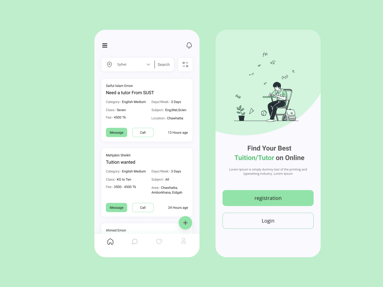 Tuition/Tutor App by Saiful on Dribbble