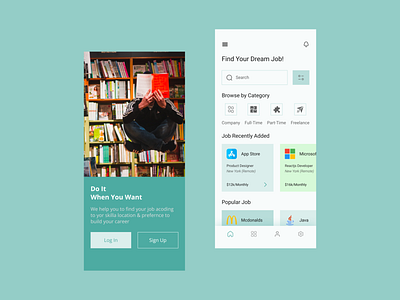 Job finder mobile app design
