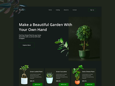 Plant Landing page exploration