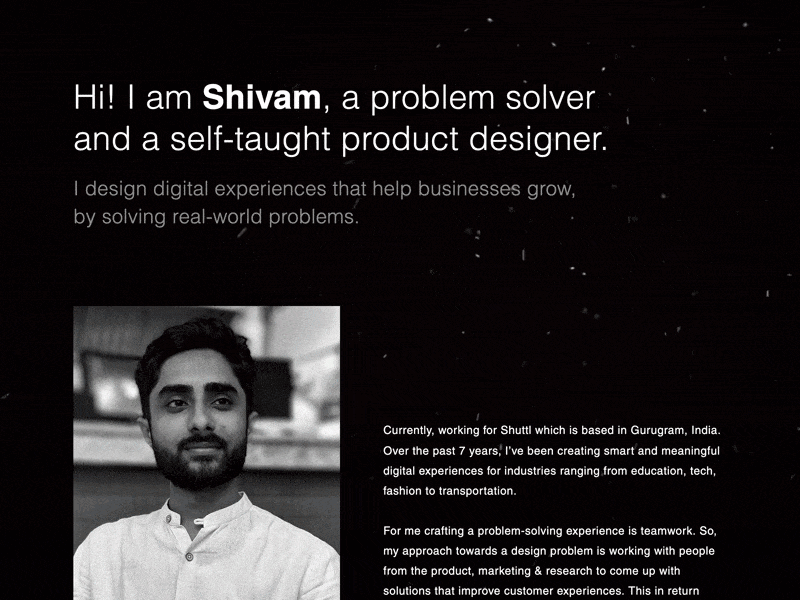 Personal Portfolio Website first shot motion portfolio ui ux website