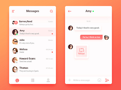 Chat interface app chat ps ui ux
