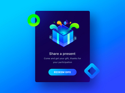 Pop-up blue box clean color gife illustration