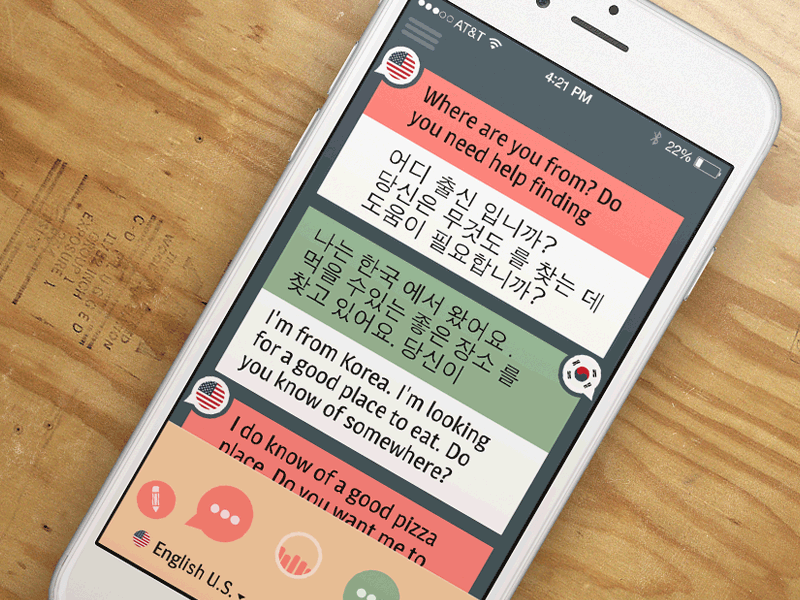Translator App app flat ios iphone