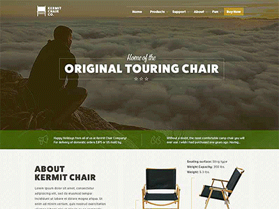 Kermit Chair Website animation gif scroll website