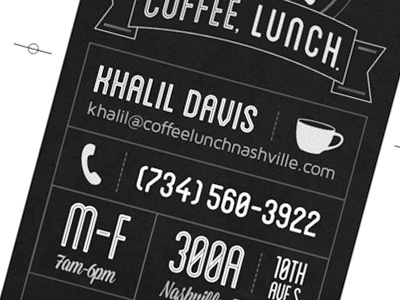 Coffee Lunch Business Card business card retro