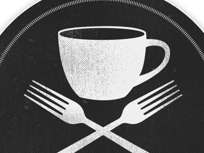 Coffee Lunch Logo Texture logo retro texture