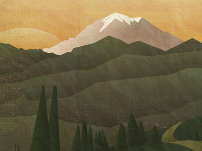 Mt. Rainier Poster illustration poster series texture