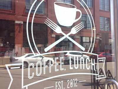 Coffee Lunch Logo on Door logo nashville restaurant