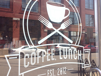Coffee Lunch Logo on Door