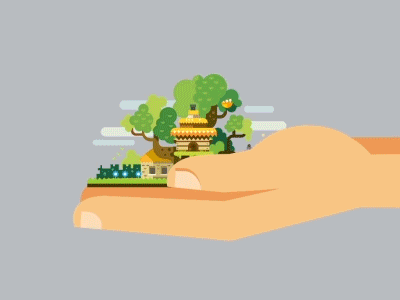 Tree House 2d animation 2d illustration animated gif gif globe hand house tree tree house untime