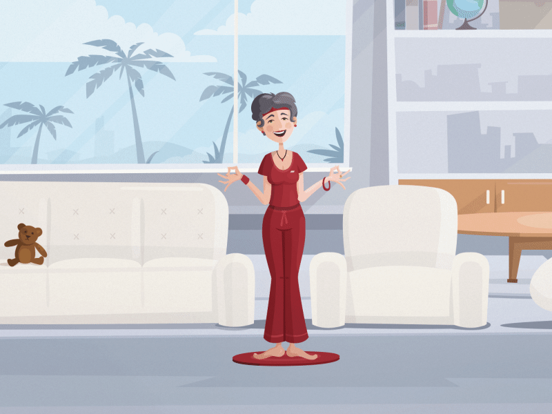 Margaret [gif] 2d animation 2d illustration animation frame by frame untime yoga