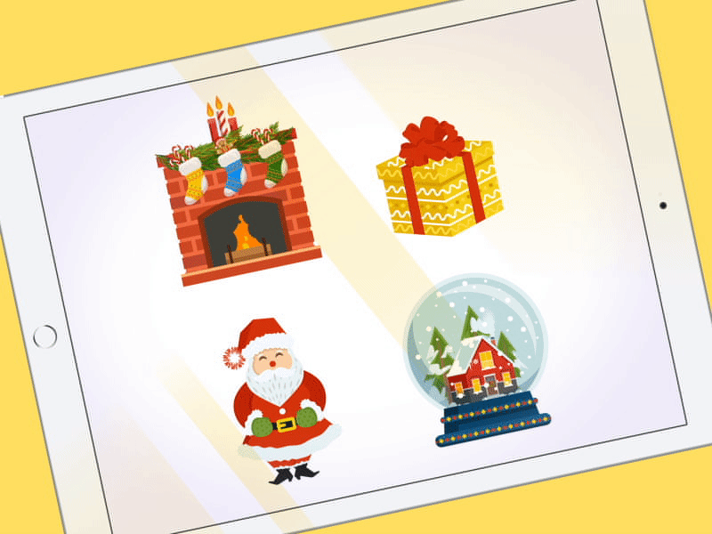 Mojinni Christmas [gif] 2d animation character christmas gift mojinni present santa snow untime