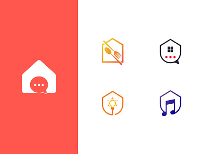 Home Logo Collection branding chat chat icon food food logo home chat logo home food logo home idea logo home logo home logo collection home music logo idea logo logo collection logo design logo mark minimalist logo music only1mehedi onlymehedi