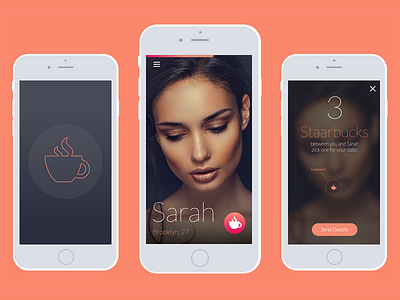 Interaction Design Hi-Fi Prototyp app caffee coffee dating dating dating app