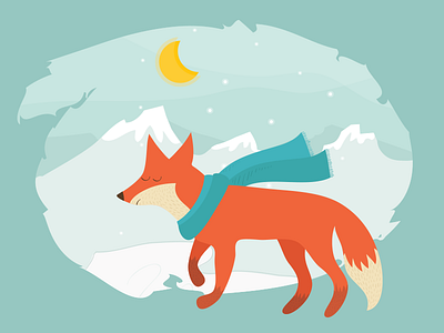 Anna Łajming Fairy Tales Illustrations ebdots eight black dots fairy tales fox illustration night winter