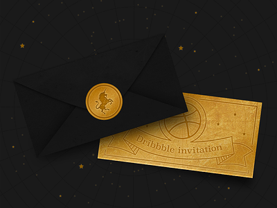 Eight Black Dots New Year's Contest! ebdots eight black dots gold ticket invitation invitation dribbble invitations