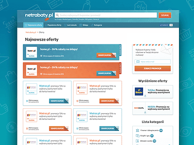 Website with coupons Netrabaty.pl categories code codes coupons netrabaty offerts website