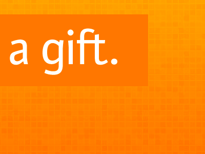 Gift ligature orange pixel