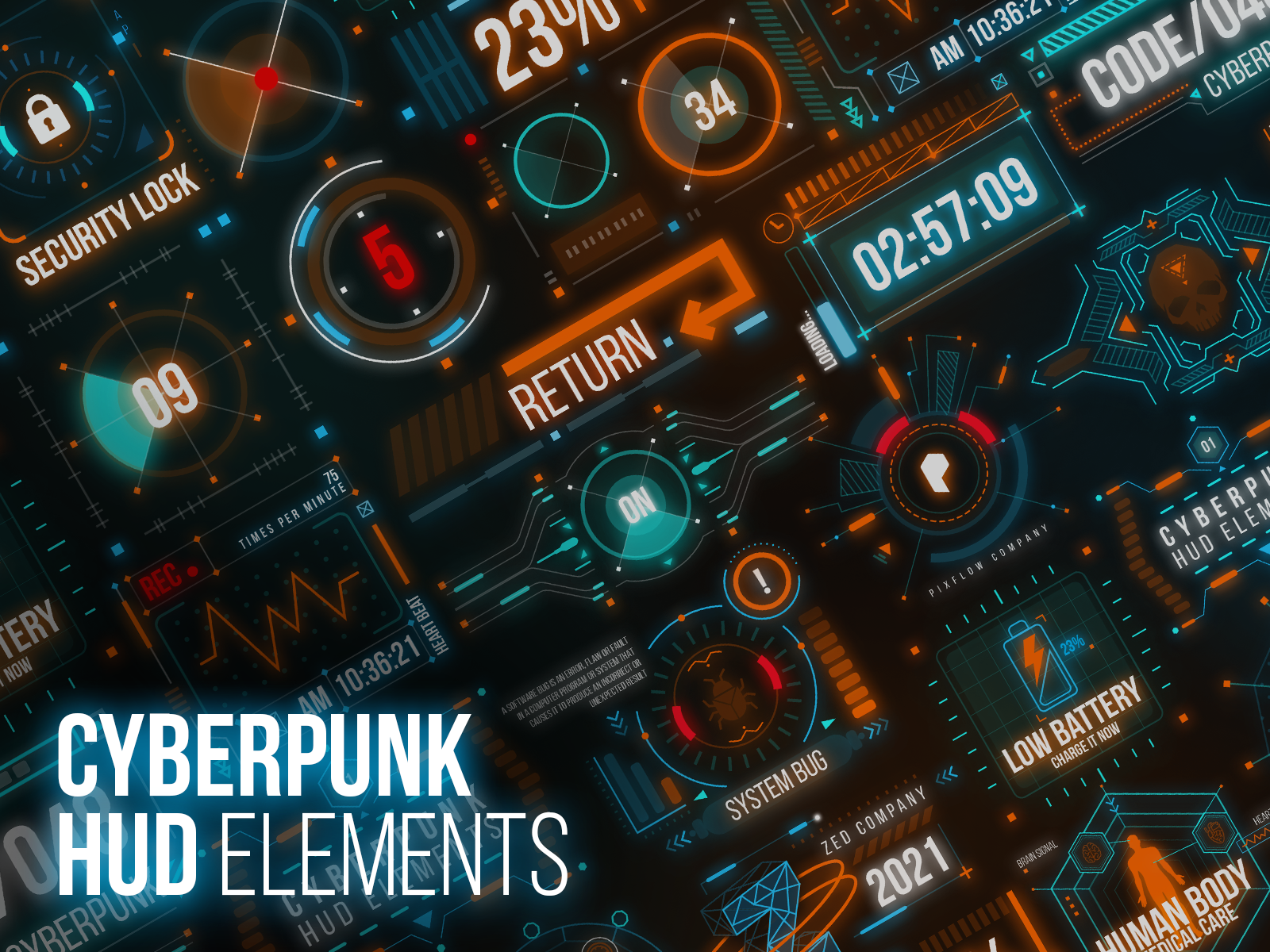 Cyberpunk hud elements for after effects 29060179 фото 6