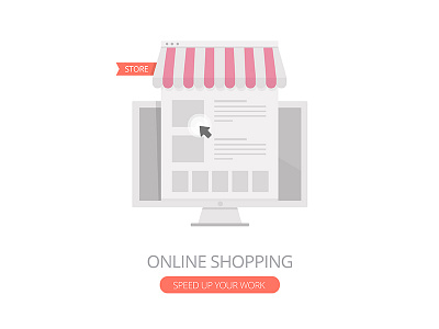 Online Shopping digital illustration online online shopping online work shop shopping start up subscribe user vector work