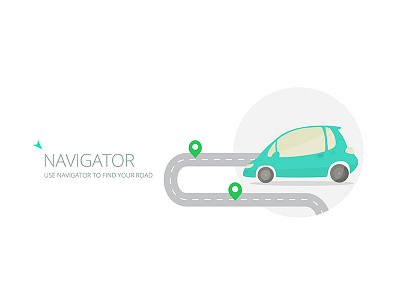 Navigator car color digital flat gps illustration location map navigation navigator road shipping