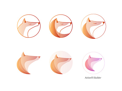 Fox Logo action animal logo company concept fire fox fx gradient logo process product progress