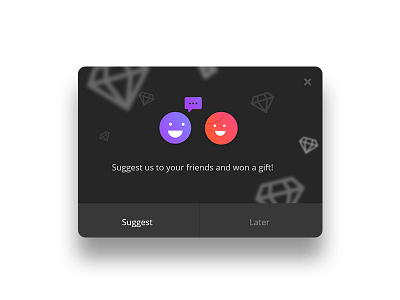 Notification popup app application banner gift notification popup popups reward suggest suggestion