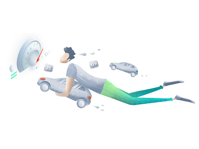 Speed Lover car character driver illustration js programmer speed speed lover