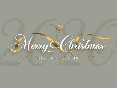 Merry Christmas 2020 banner christmas christmas party gold golden ribbon happy new year header merrychristmas modern design new year ribbon snowflake title typography xmas xmas flyer xmas party