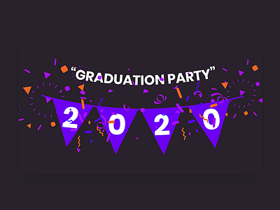 Graduation Party 2020 banner celebrate flag graduate graduation header infinity tool logo modern design party pixflow shapes title typography website banner