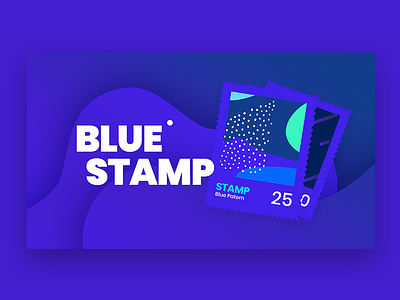 Blue Stamp background banner blue branding gradient header infinity tool logo modern design pattern stamp texture title typography web