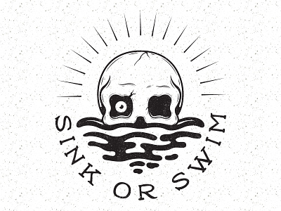 Sink or Swim art design digital digital art illustration javo designs old school sink or swim skateboard skull skull art surf tattoo vector vector art vintage
