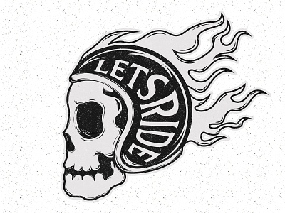 Let's Ride art digital digital art flames illustration illustrator javo designs lets ride motorcyle old school rider riders skull skull art surf tattoo vector vector art vintage