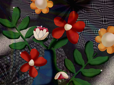 Beautiful Darkness abstract pattern digital art digital illustration digital pattern floral illustration floral pattern graphic design graphic designer hasniraudini illustration pattern artist pattern design