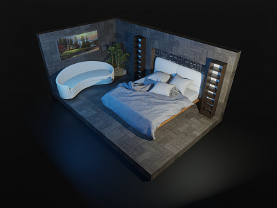 Bedroom 3d 3d art 3d artist 3d modeling blender blender 3d blender3d blender3dart blendercycles blendevevee design graphic design illustraion modeling modelling ui website