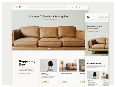 Furniture Store Landing Page - Web & Mobile