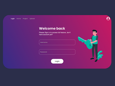 Login/Sign Up page UI design flat icon illustration minimal ui ux vector web website