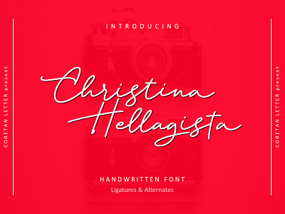 Christina Hellagista Handwritten Typeface branding design handwritten illustration logotype modern script scripture typography